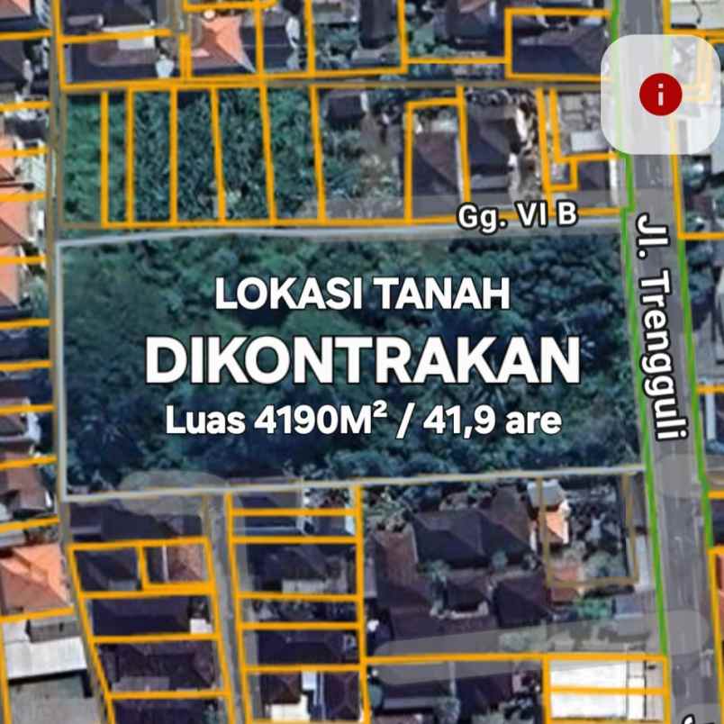 disewakan tanah jl trengguli