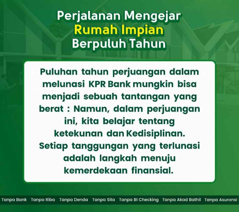rumah cinangka sawangan depok kpr syariah tanpa riba