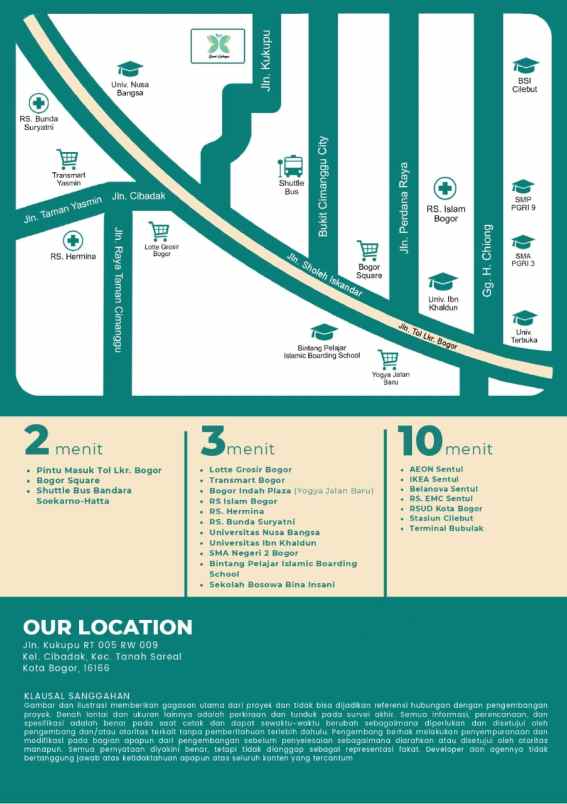 rumah di kota bogor selangkah ke toll borr yasmin