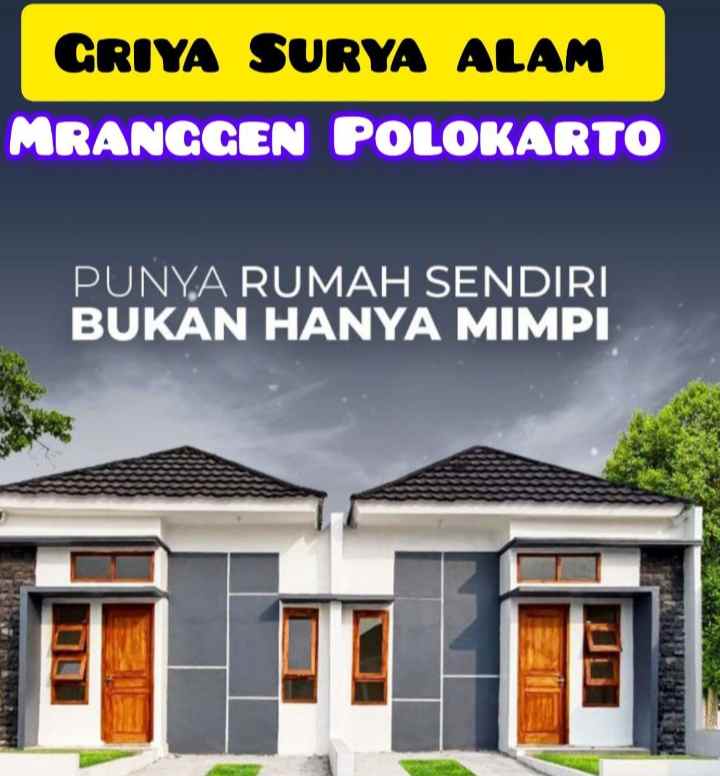 rumah subsidi modern mranggen polokarto sukoharjo
