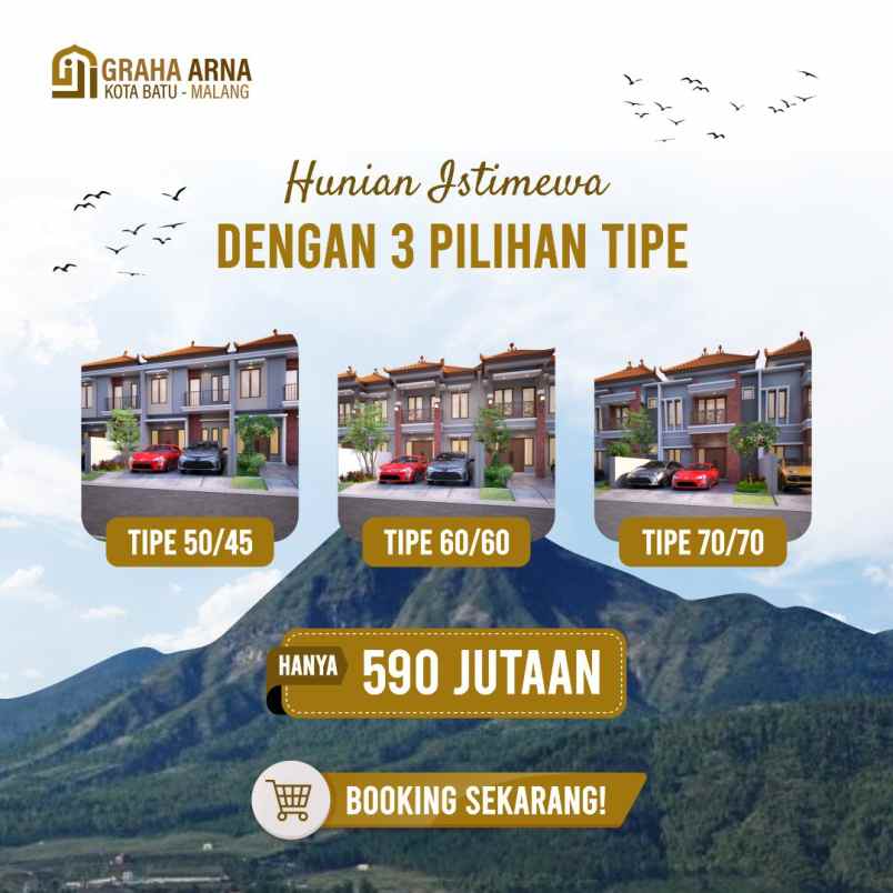 rumah villa modern minimalis kota batu