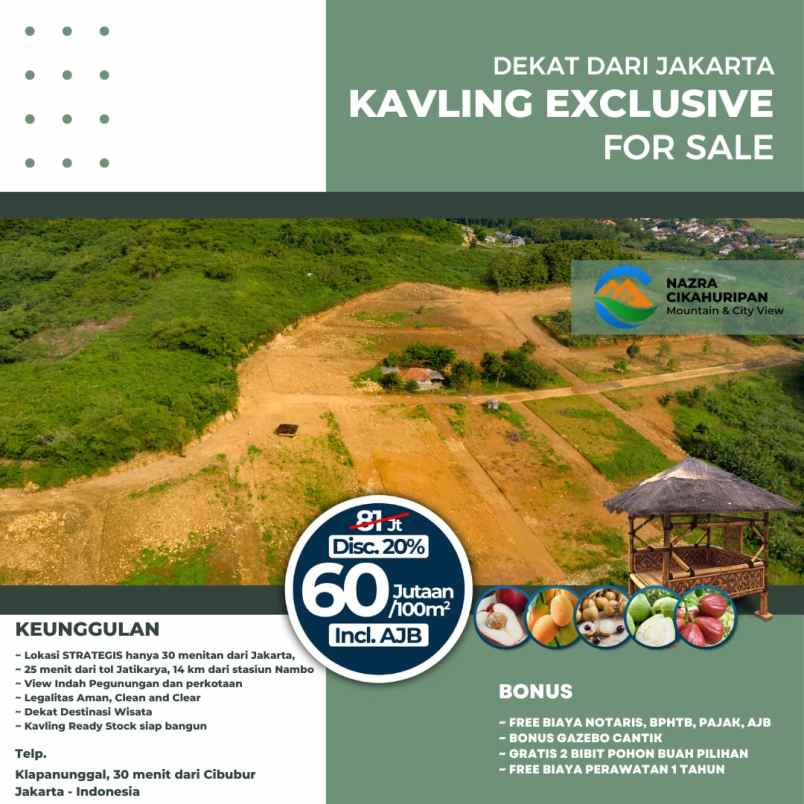 tanah desa klapanunggal bogor timur