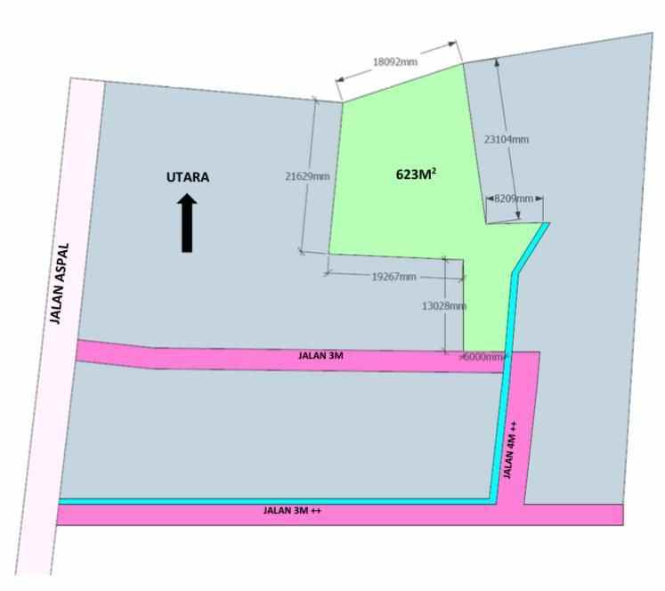 tanah jogja 5 menit kampus umy lt 623 m2