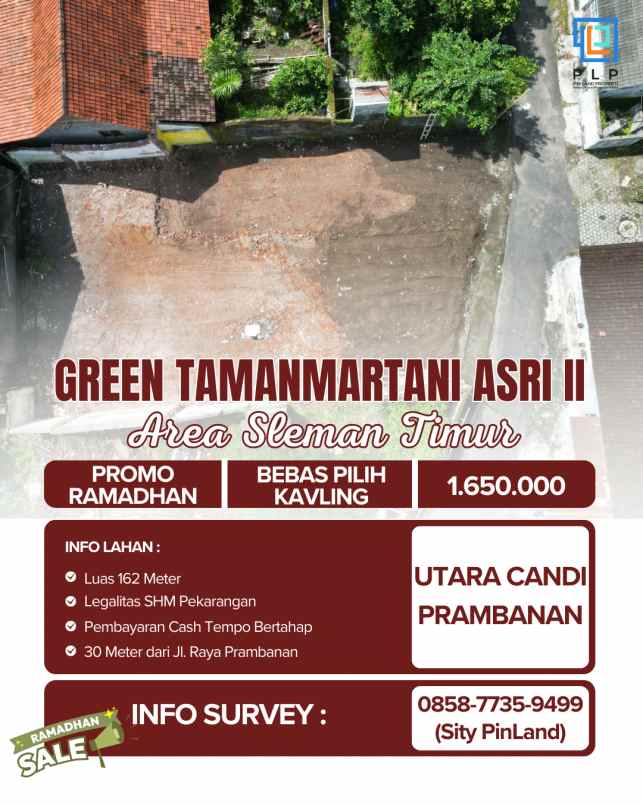 tanah kavling 1 65juta m di utara candi prambanan