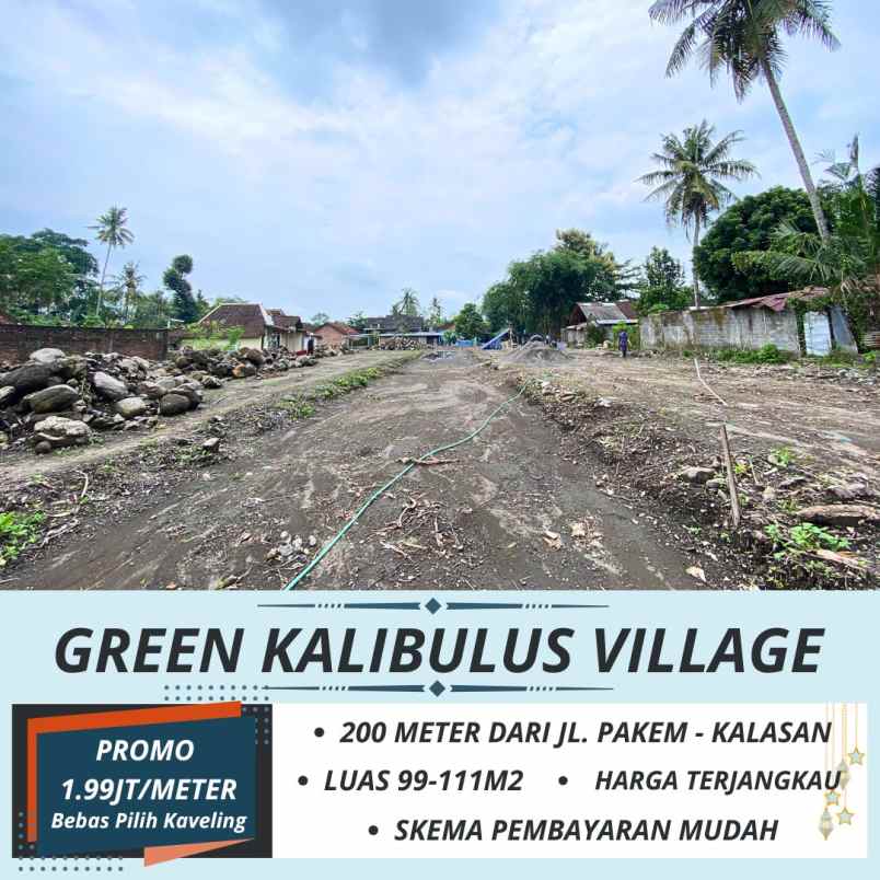 tanah pekarangan 200 meter dari jl raya pakem kalasan