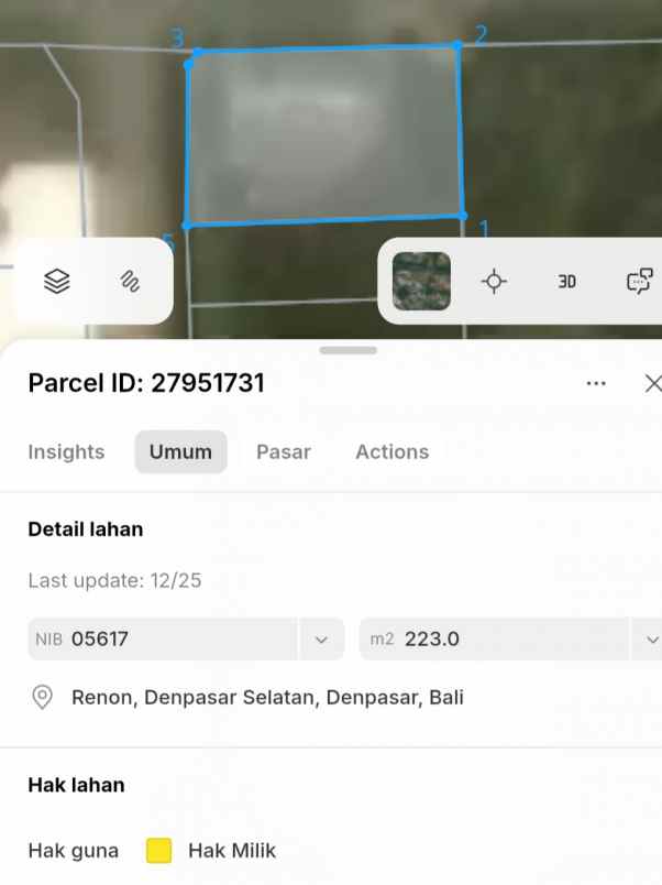 dijual 1 are jl sanghyang gg indra buduk mengwi