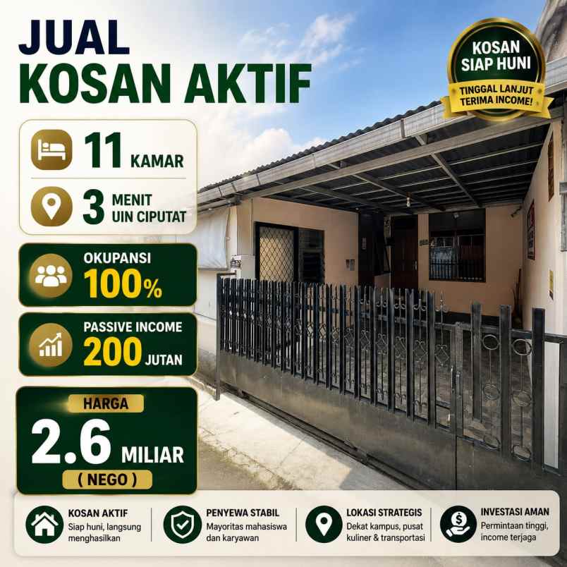 dijual kost cempaka putih