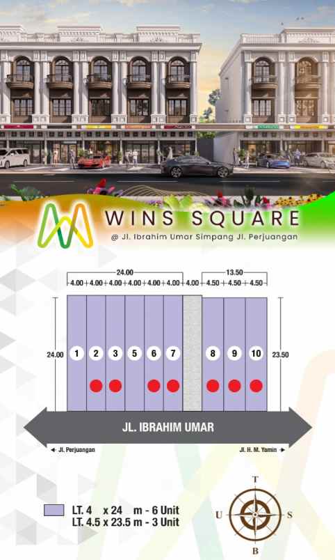 dijual ruko gudang kantor jalan ibrahim umar