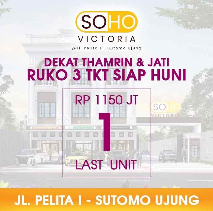 dijual ruko gudang kantor jalan pelita 1 sutomo