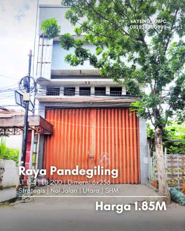 dijual ruko gudang kantor raya pandegiling