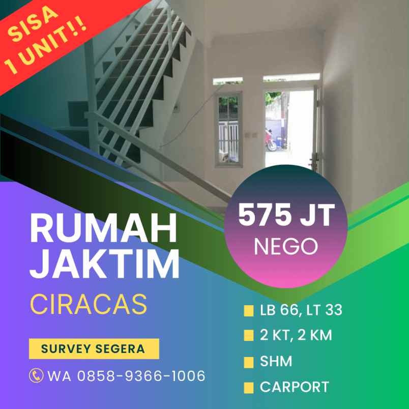 dijual rumah ciracas
