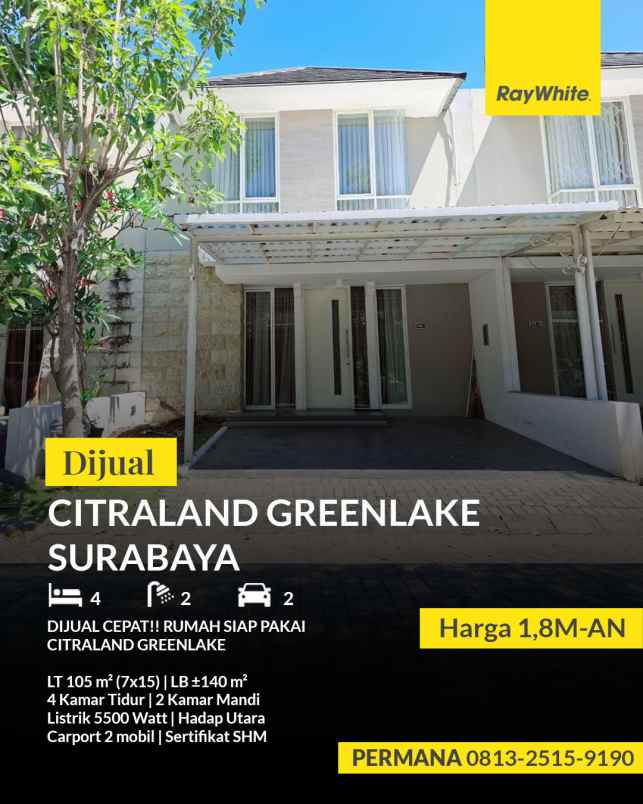 dijual rumah citraland greenlake