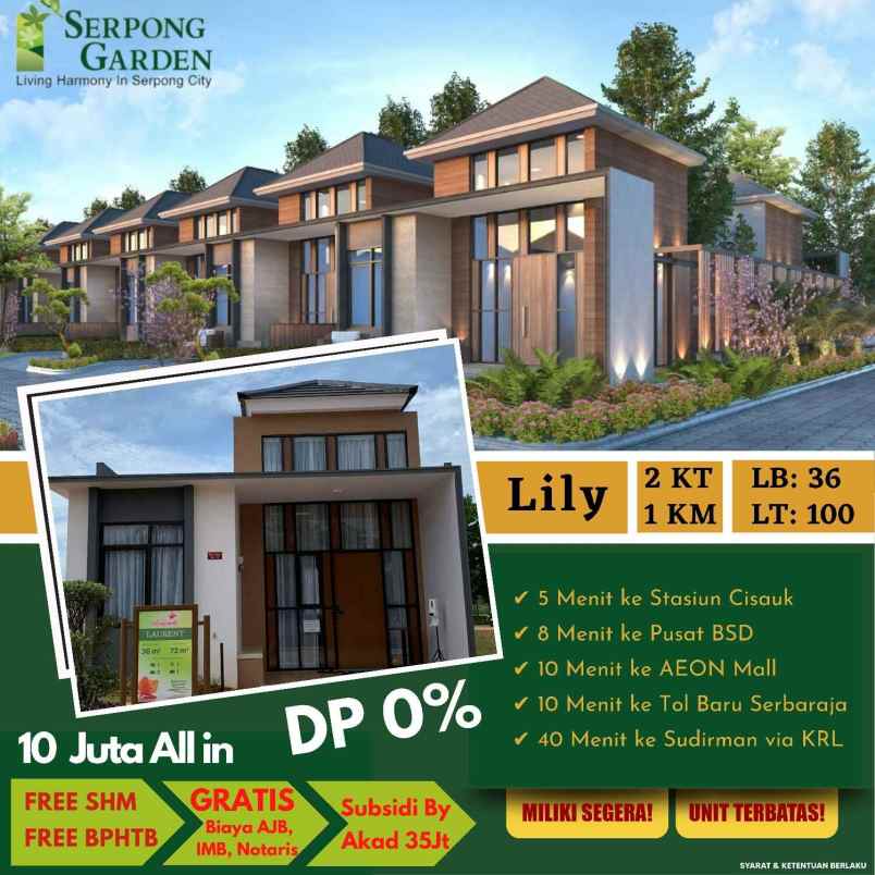 dijual rumah jalan raya serpong cisauk
