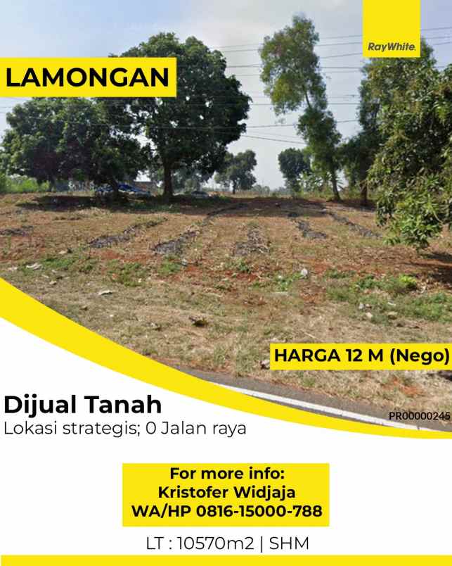 dijual tanah jalan takeran kec solokuro