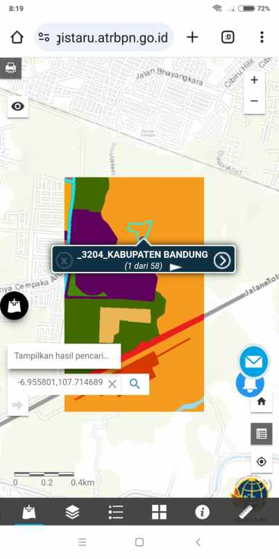 dijual tanah jln cimekar