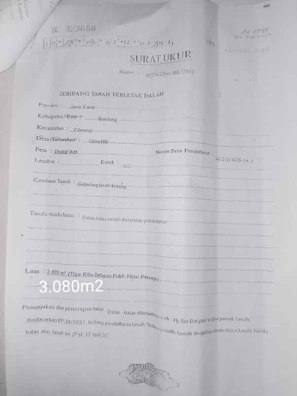 dijual tanah jln cimekar