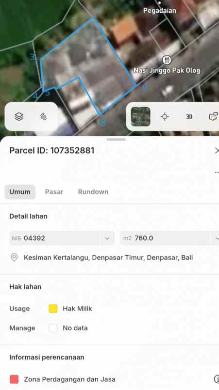 dijual tanah kesiman