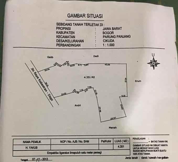 dijual tanah murah pinggir jalan raya