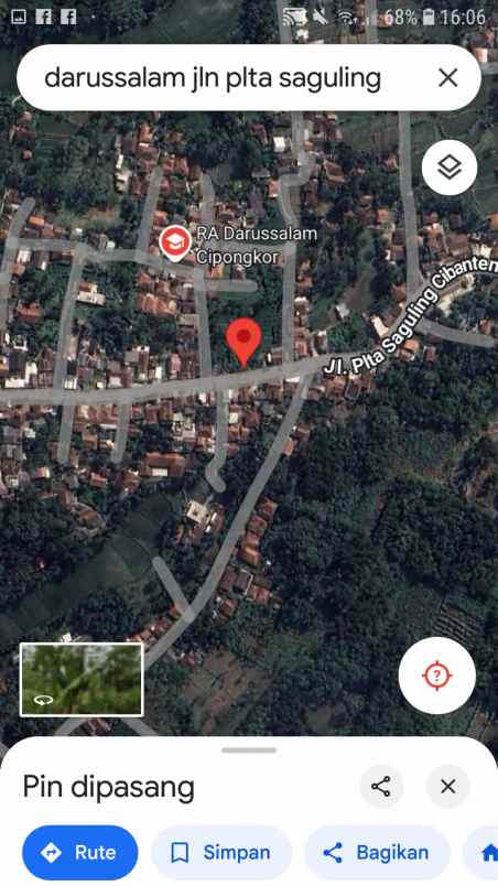 dijual tanah warung darusalam