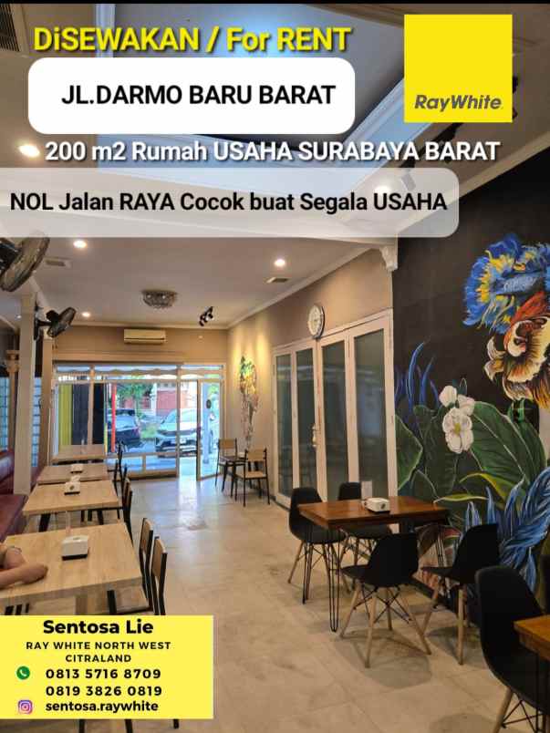 disewakan rumah jalan raya darmo baru barat