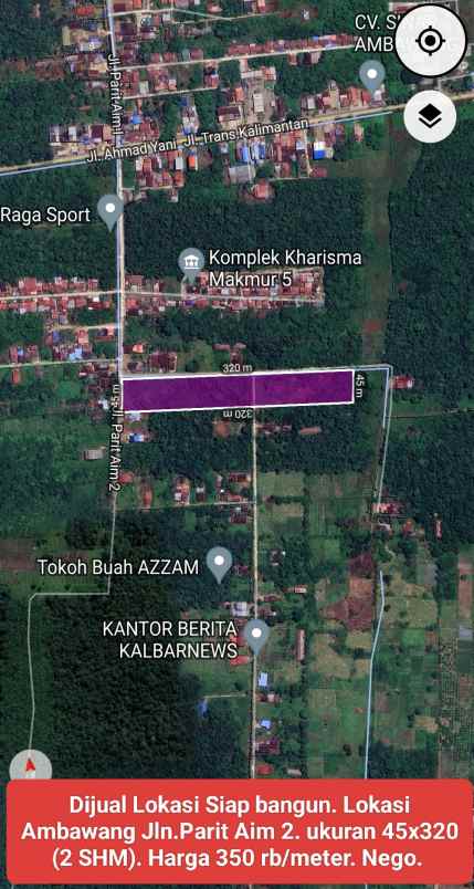 lokasi siap bangun lokasi ambawang jln parit aim 2
