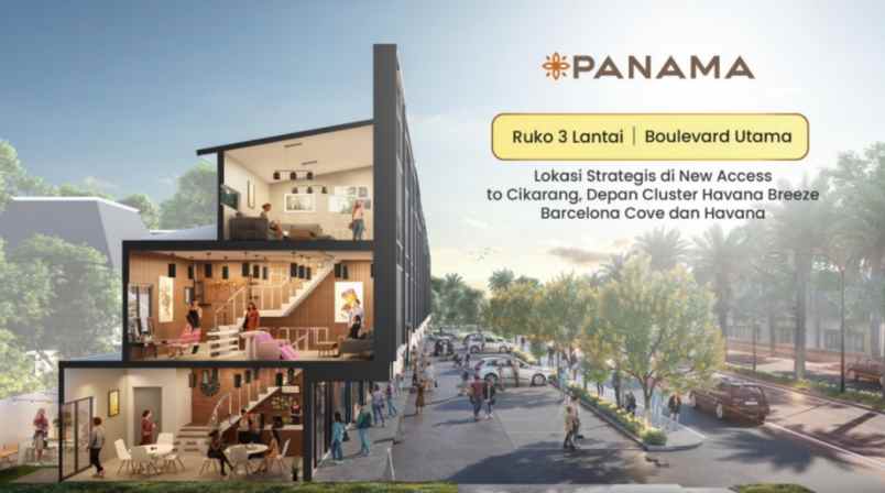 ruko panama metland cibitung 3 lantai konsep 3 in 1