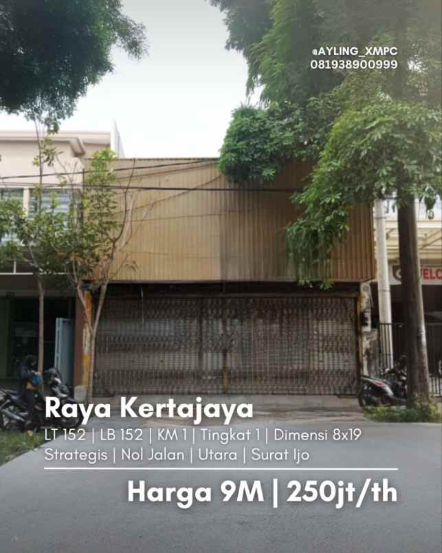 ruko raya kertajaya strategis nol jalan