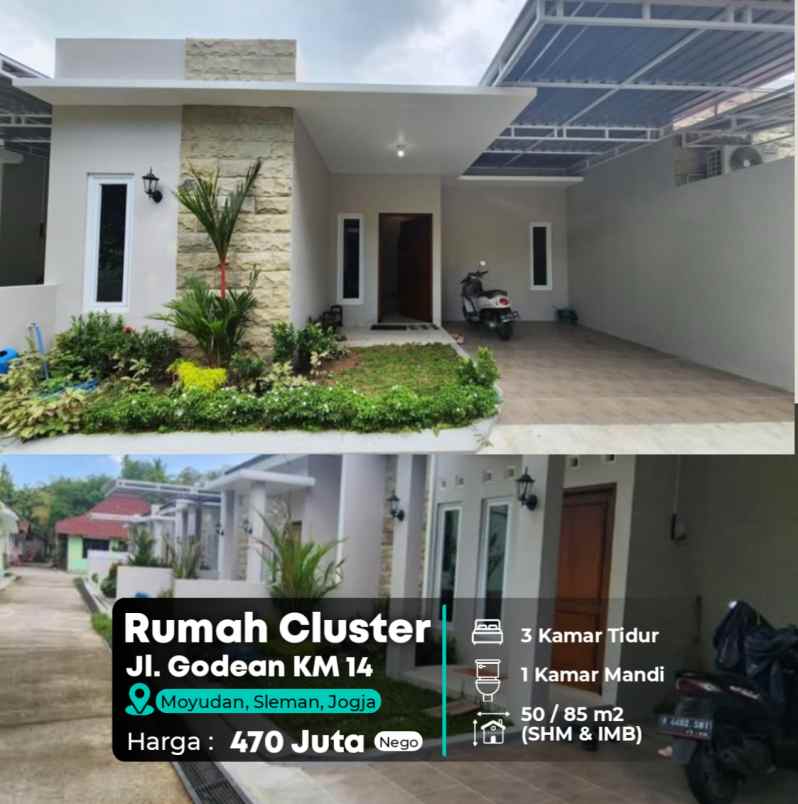rumah cluster cantik di jl godean km 14 moyudan sleman