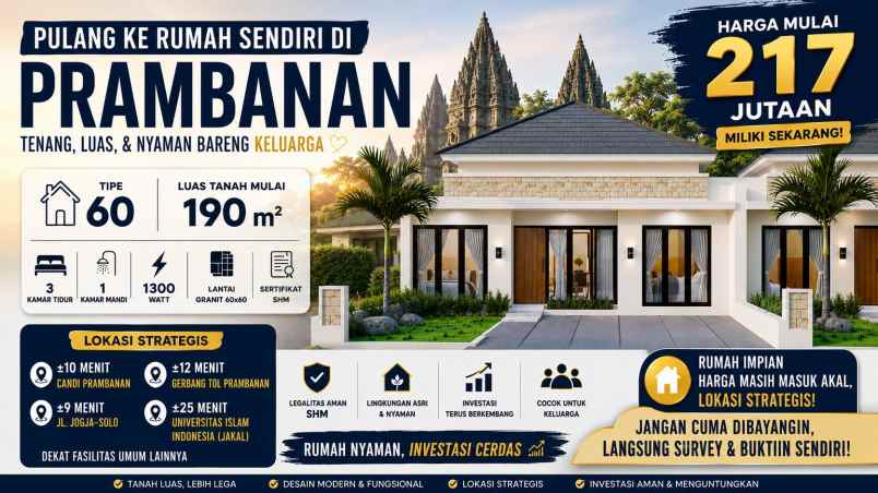 rumah impian dekat jogja solo legalitas shm bisa kpr