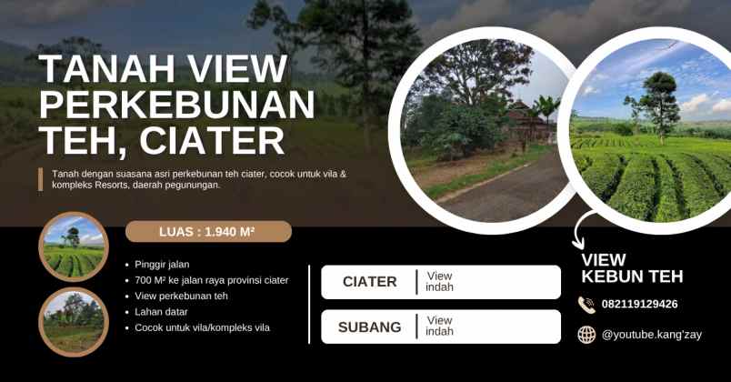 tanah dekat perkebunan teh ciater subang