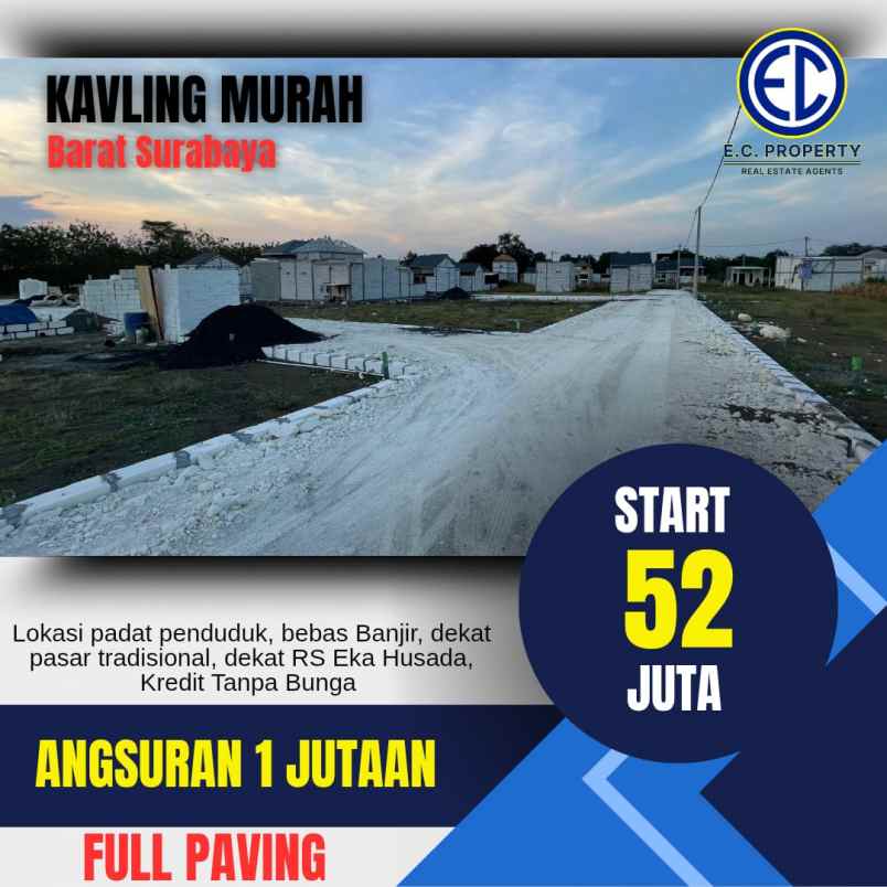 tanah kavling siap bangun dekat pasar menganti