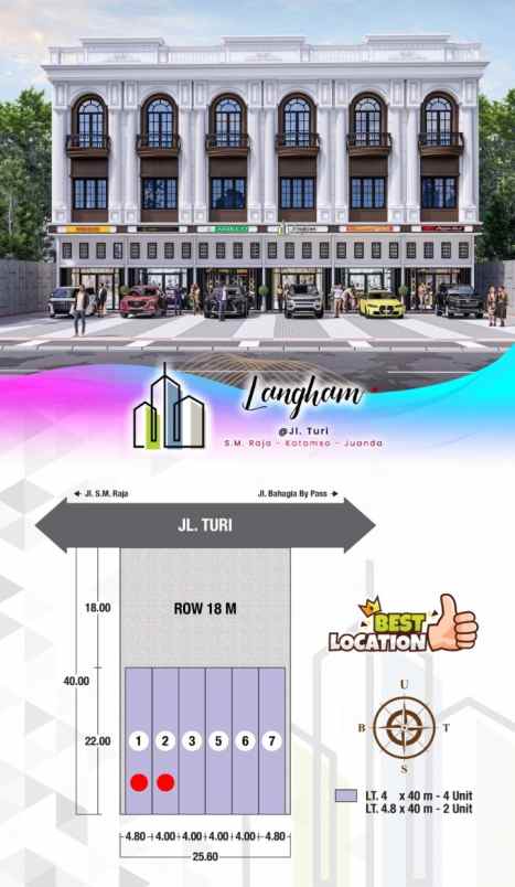 dijual ruko gudang kantor jalan turi sm raja juanda