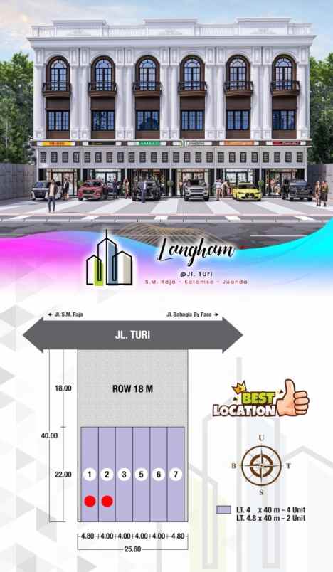 dijual ruko gudang kantor jalan turi sm raja juanda