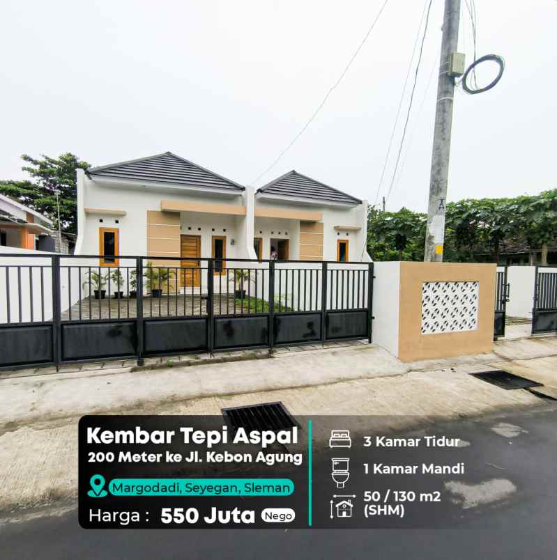 dijual rumah 200 meter jl kebon agung