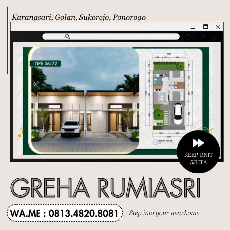 dijual rumah baru syariah ponorogo