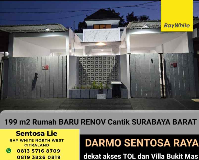 dijual rumah jalan darmo sentosa raya