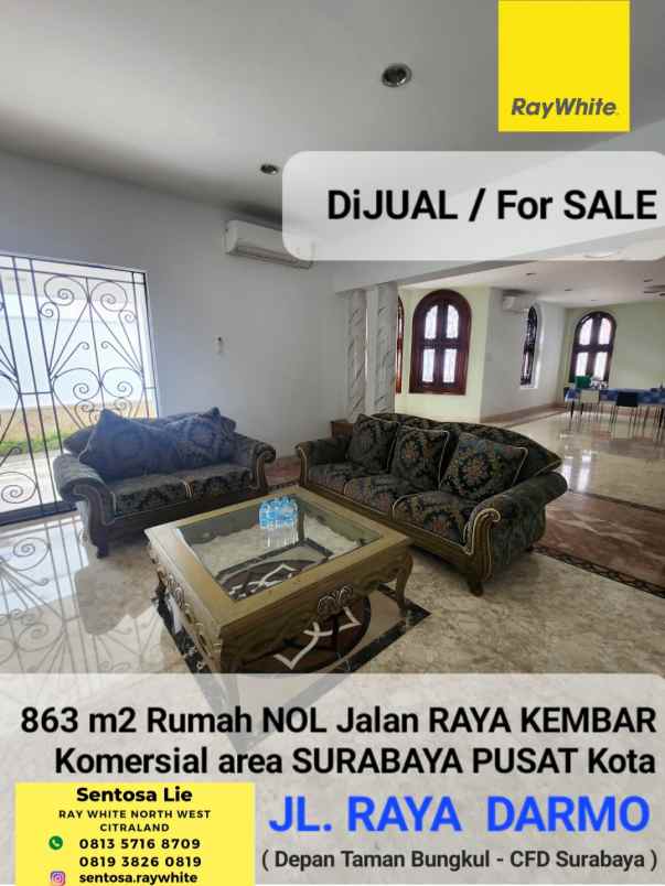 dijual rumah jalan raya darmo