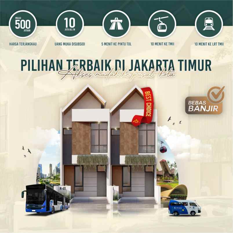 dijual rumah jalan setu cipayung