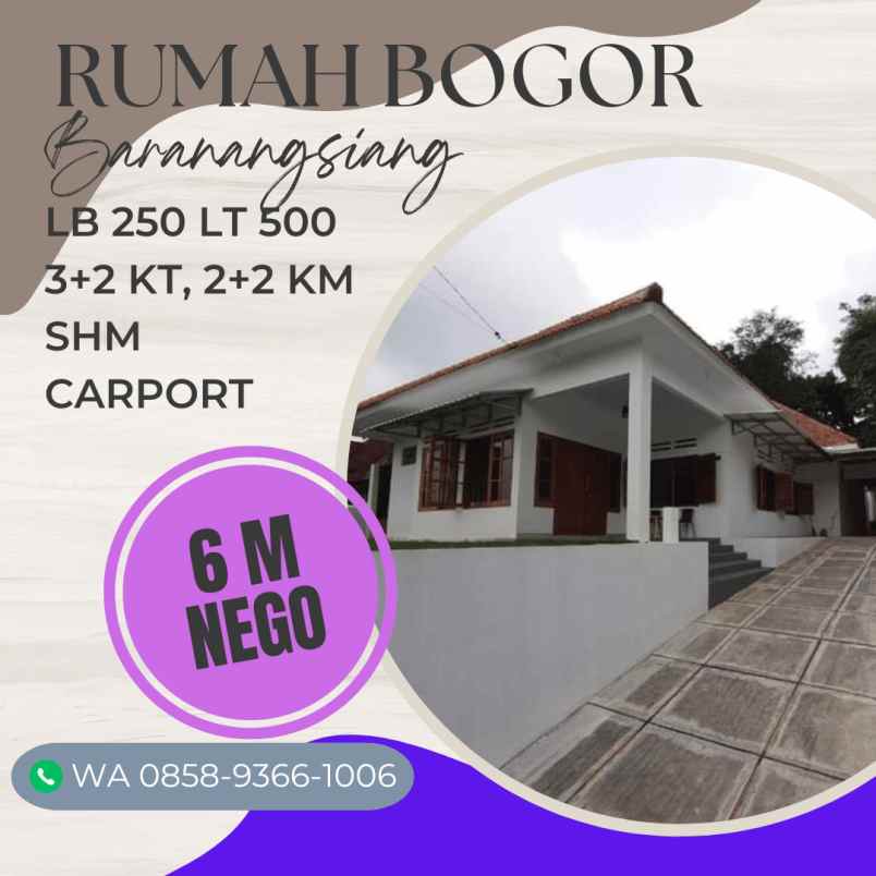 dijual rumah jl belitung baranangsiang