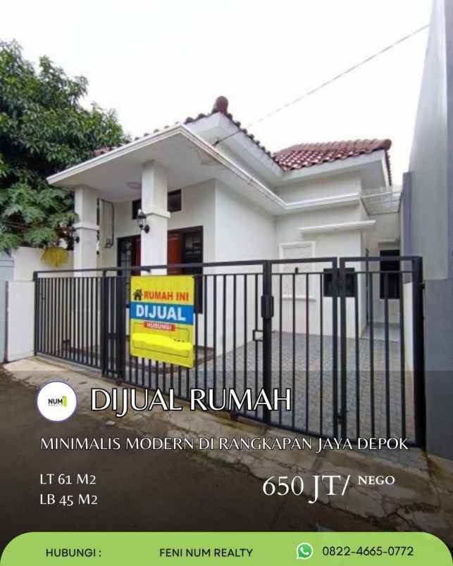 dijual rumah rangkapan jaya depok