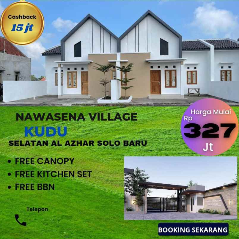 dijual rumah sawahan kudu baki sukoharjo