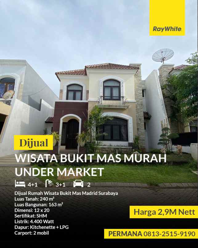 dijual rumah wisata bukit mas madrid surabaya