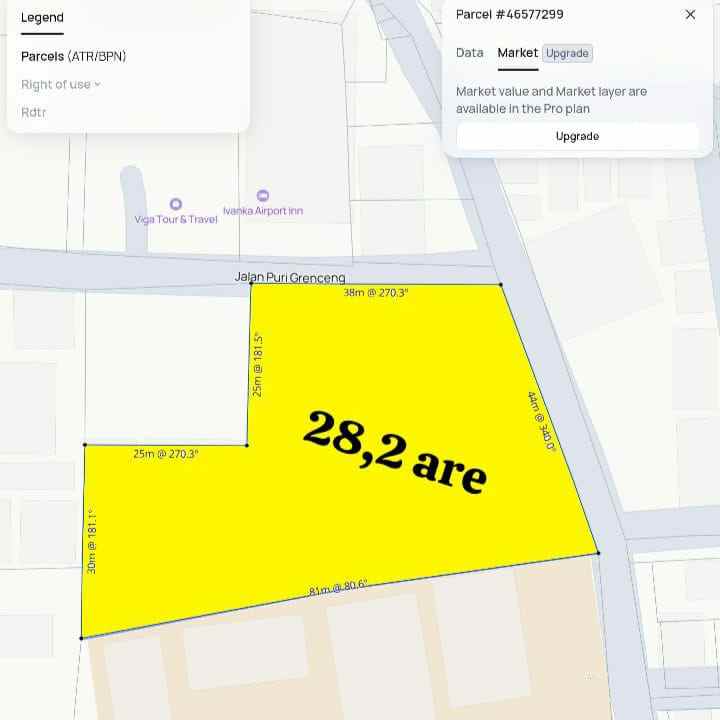 dijual tanah depan bandara