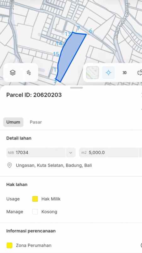 dijual tanah goa gong