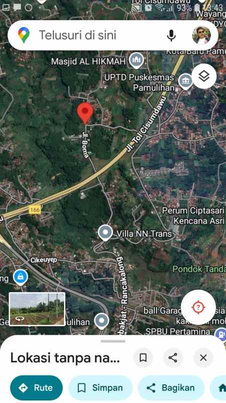 dijual tanah jl boma