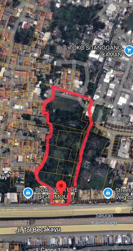 dijual tanah jl kh noer ali kp cibening