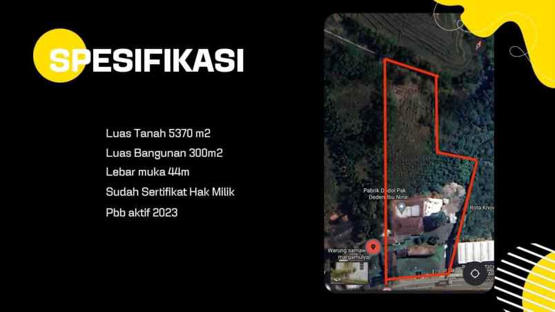 dijual tanah jl raya bandung sumedang