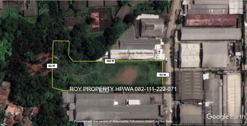 dijual tanah jl raya serang kawasan