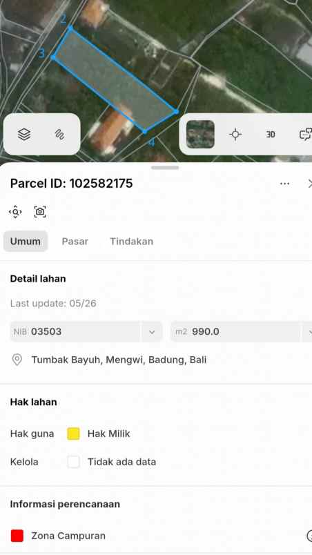dijual tanah jln veteran