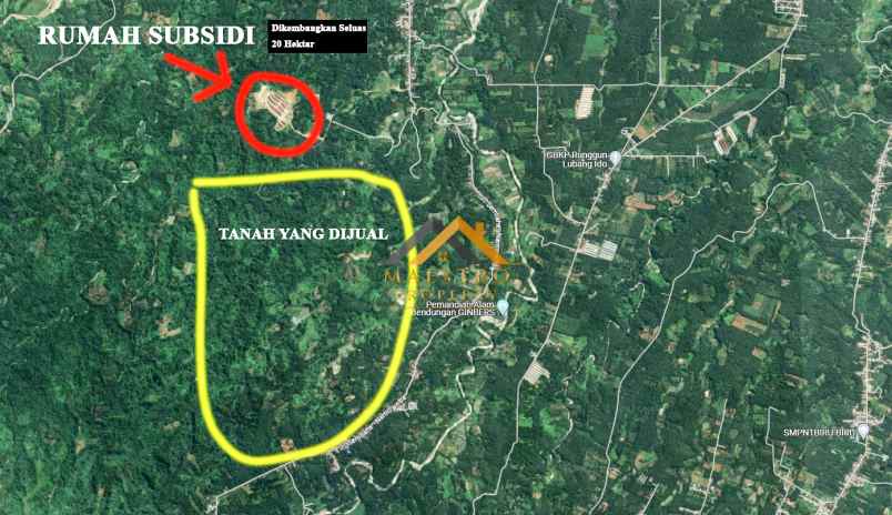dijual tanah luas 60 hektar di jalan namorambe sembahe